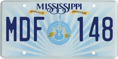 MS license plate MDF148