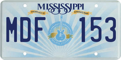 MS license plate MDF153