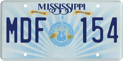 MS license plate MDF154