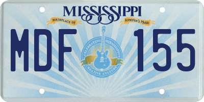MS license plate MDF155