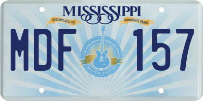 MS license plate MDF157