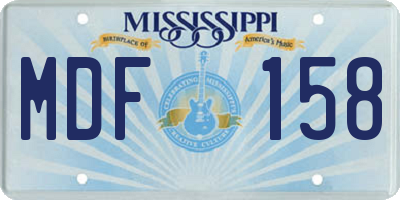 MS license plate MDF158