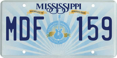 MS license plate MDF159