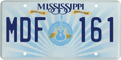 MS license plate MDF161