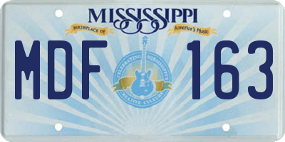 MS license plate MDF163