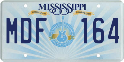 MS license plate MDF164