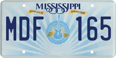 MS license plate MDF165
