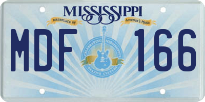 MS license plate MDF166