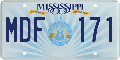 MS license plate MDF171