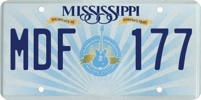 MS license plate MDF177