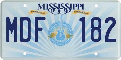 MS license plate MDF182