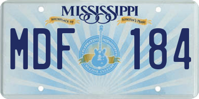 MS license plate MDF184