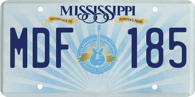 MS license plate MDF185