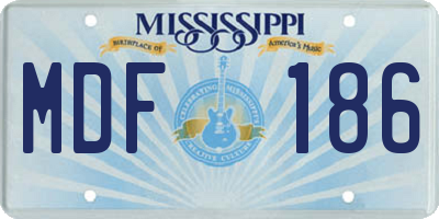 MS license plate MDF186