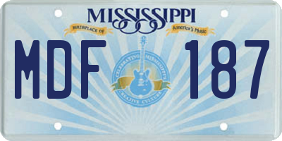 MS license plate MDF187