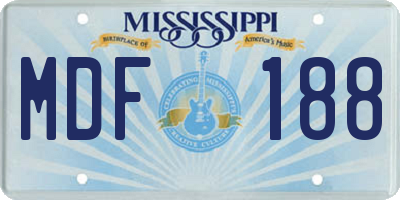 MS license plate MDF188
