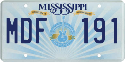 MS license plate MDF191