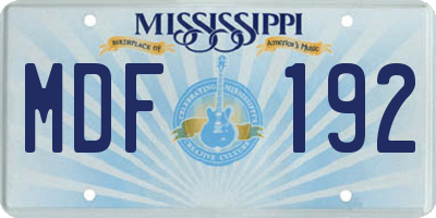MS license plate MDF192