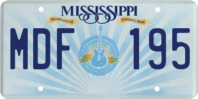 MS license plate MDF195