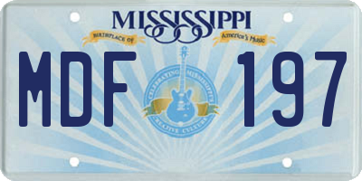 MS license plate MDF197