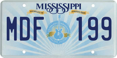 MS license plate MDF199