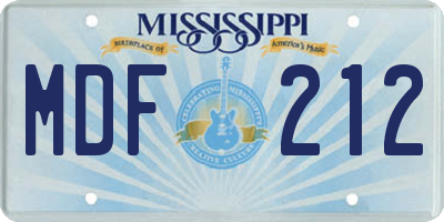 MS license plate MDF212
