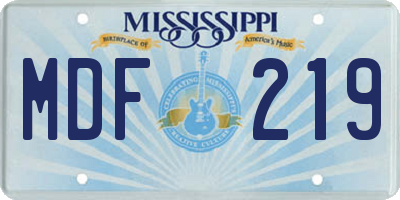 MS license plate MDF219
