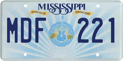 MS license plate MDF221