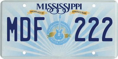 MS license plate MDF222