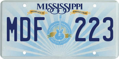 MS license plate MDF223