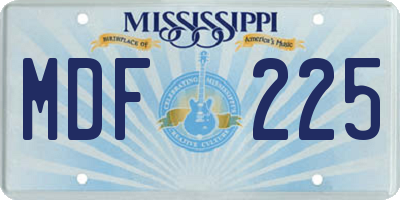 MS license plate MDF225
