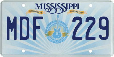 MS license plate MDF229