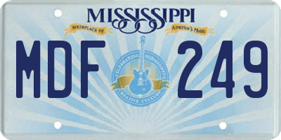 MS license plate MDF249