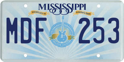 MS license plate MDF253