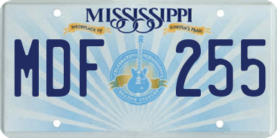 MS license plate MDF255