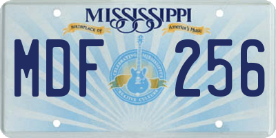 MS license plate MDF256