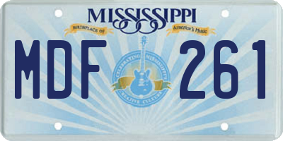 MS license plate MDF261