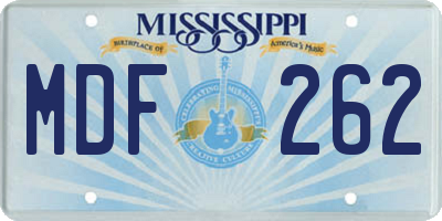 MS license plate MDF262