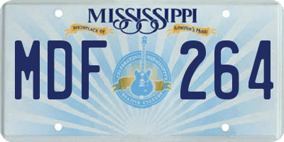 MS license plate MDF264