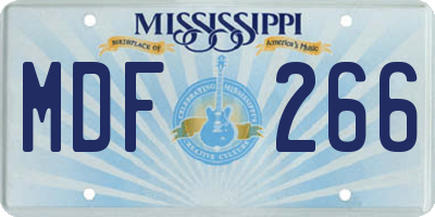 MS license plate MDF266