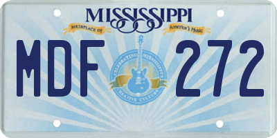 MS license plate MDF272