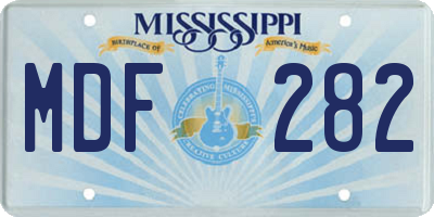 MS license plate MDF282