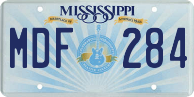 MS license plate MDF284