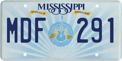 MS license plate MDF291