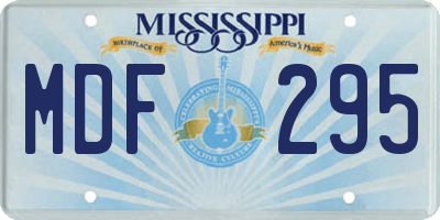 MS license plate MDF295