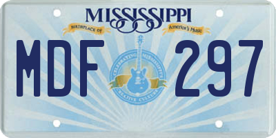 MS license plate MDF297