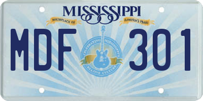 MS license plate MDF301