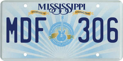 MS license plate MDF306