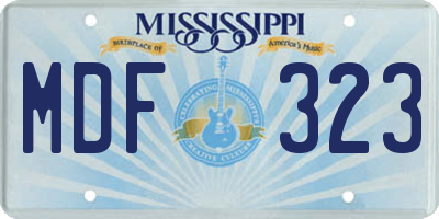 MS license plate MDF323