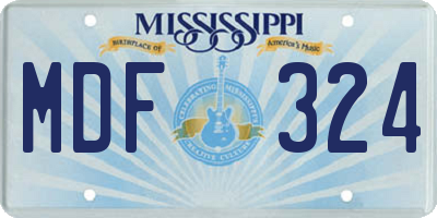 MS license plate MDF324
